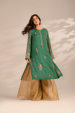 1 Piece Chiffon Embroidered Shirts (FL0069)