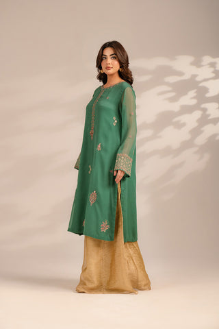 1 Piece Chiffon Embroidered Shirts (FL0069)