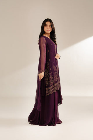 3 Piece Chiffon Embroidered (FL0072)
