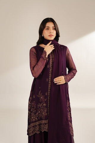 3 Piece Chiffon Embroidered (FL0072)