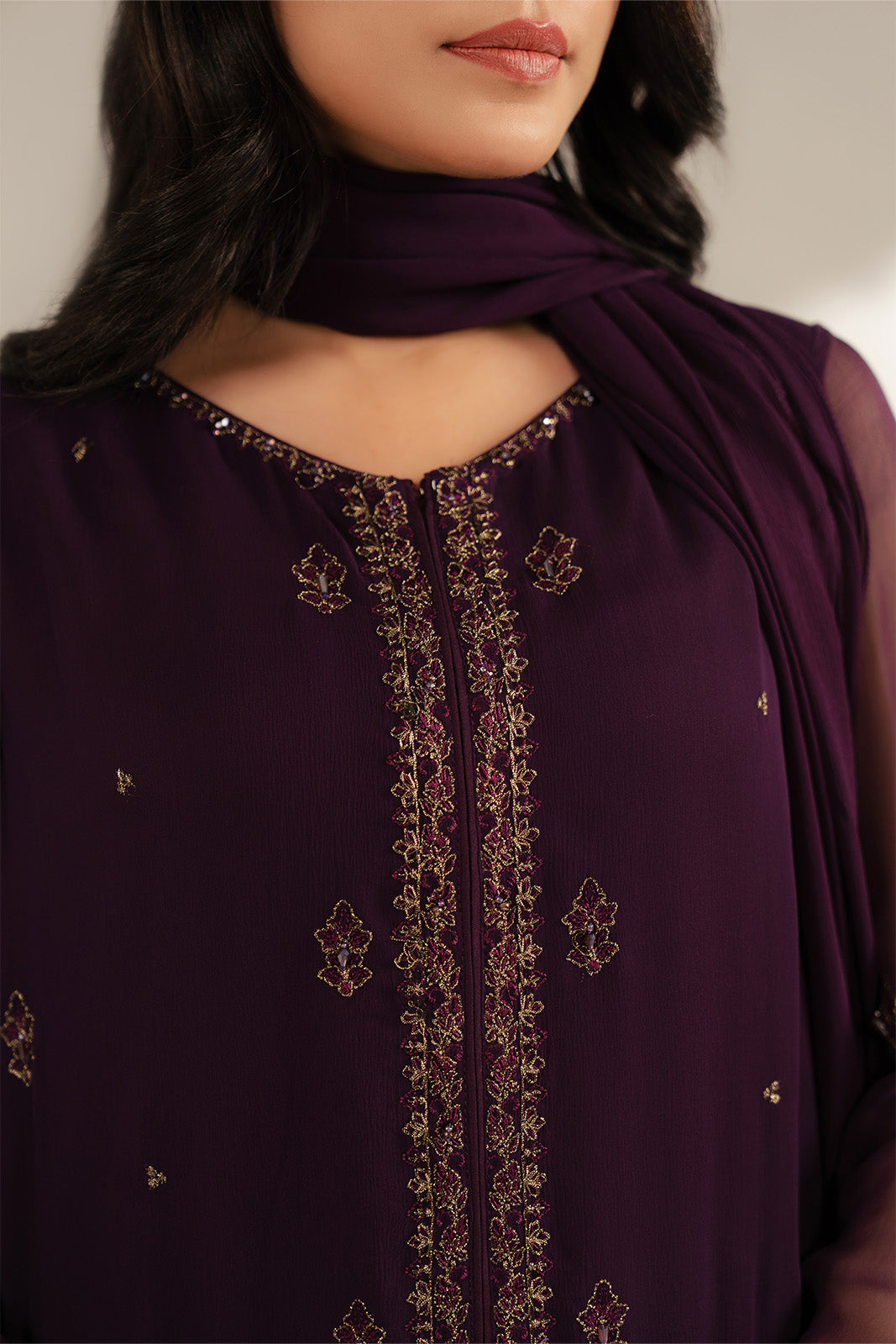 3 Piece Chiffon Embroidered (FL0072)