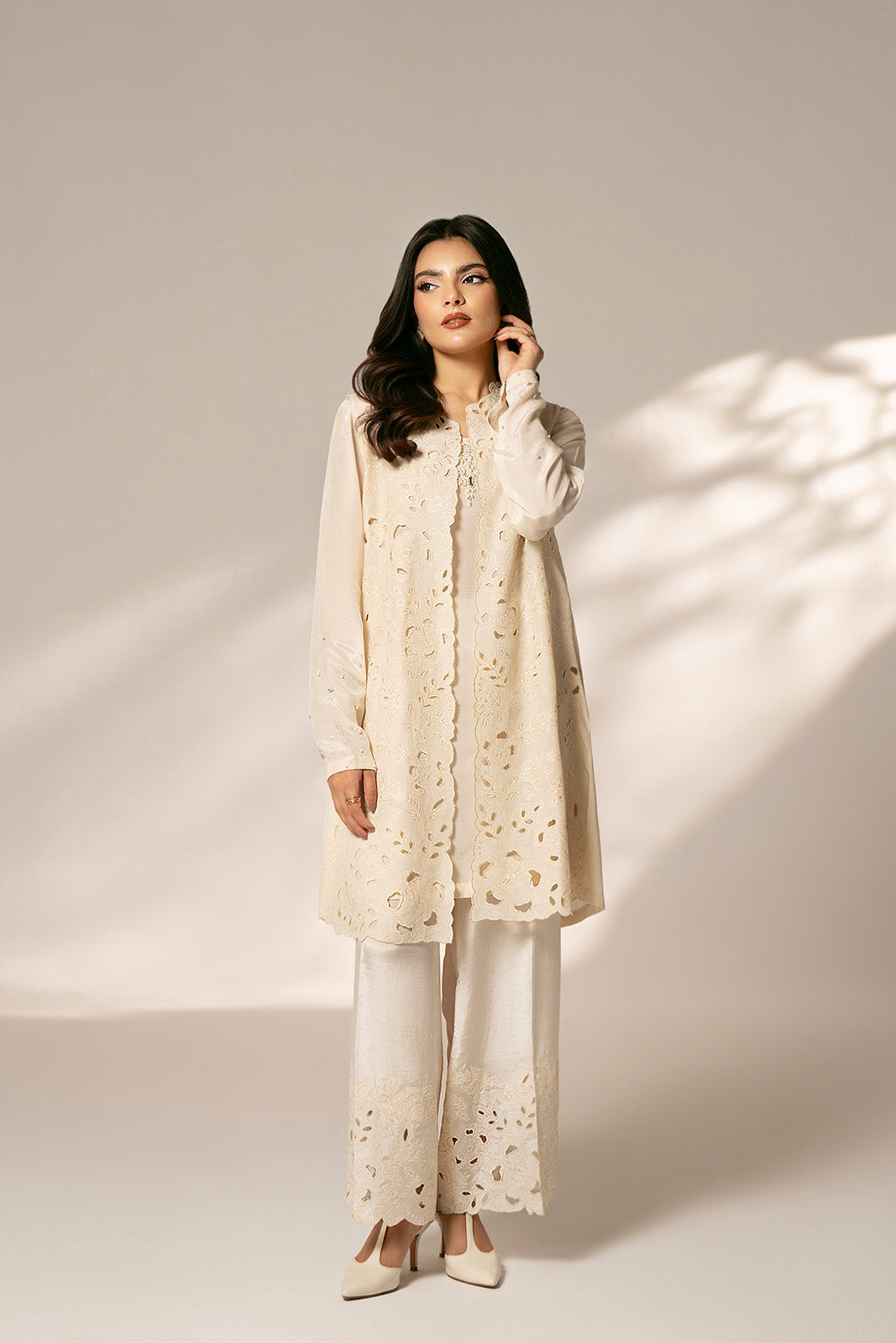 2 Piece Raw Silk Embroidered Suit (FL0074)