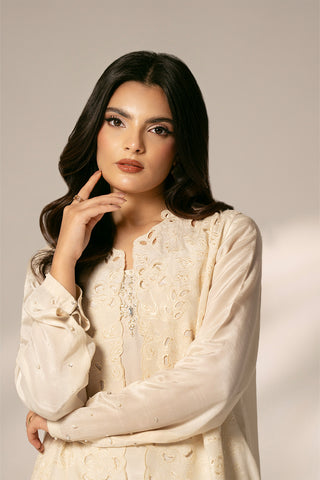 2 Piece Raw Silk Embroidered Suit (FL0074)