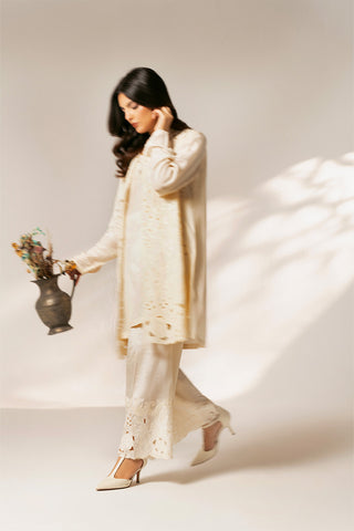 2 Piece Raw Silk Embroidered Suit (FL0074)