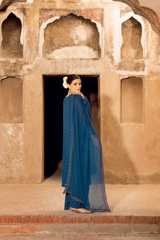 3 Piece Chiffon Embroidered Suit (FL0075)