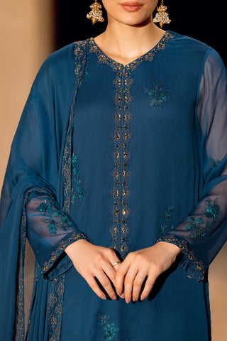 3 Piece Chiffon Embroidered Suit (FL0075)