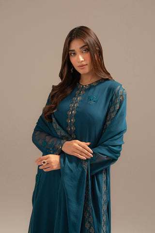 3 Piece Chiffon Embroidered Suit (FL0075)