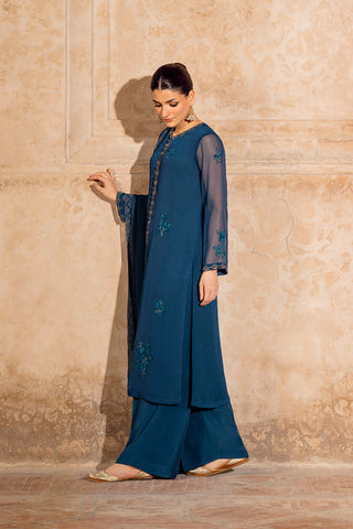 3 Piece Chiffon Embroidered Suit (FL0075)