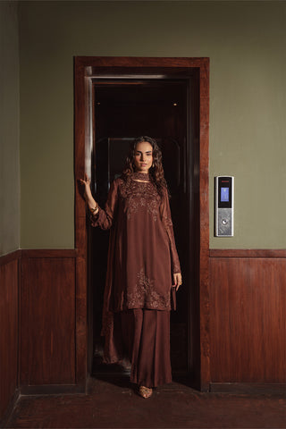 3 Piece Chiffon Embroidered Suit (FL0078)