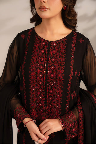 3 Piece Chiffon Embroidered Suit (FL0080)