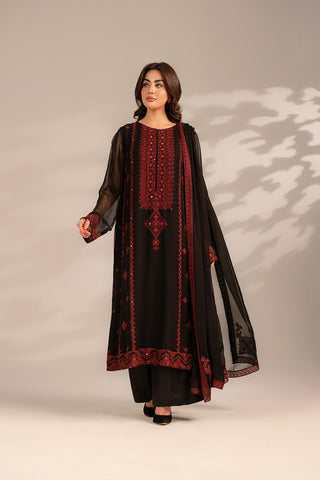 3 Piece Chiffon Embroidered Suit (FL0080)