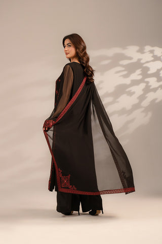 3 Piece Chiffon Embroidered Suit (FL0080)