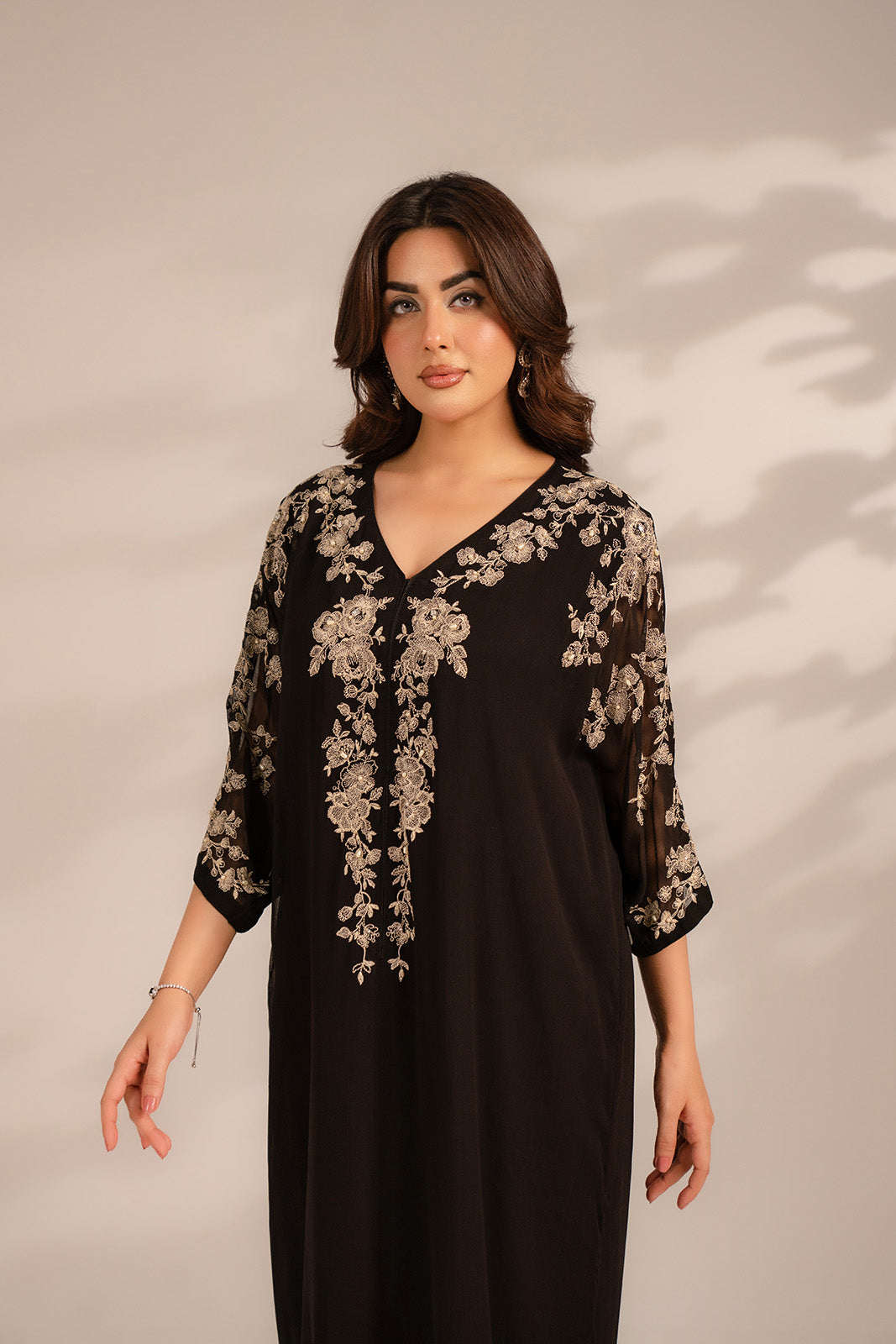 1 Piece Chiffon Embroidered (FL0081)