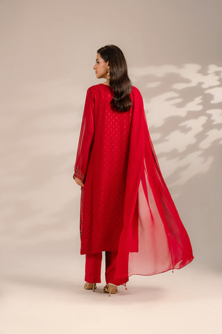 3 Piece Chiffon Embroidered Suit (FL0082)