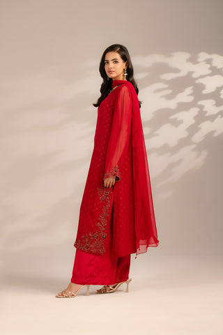 3 Piece Chiffon Embroidered Suit (FL0082)