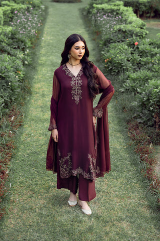 3 Piece Chiffon Embroidered Suit (FL0083)