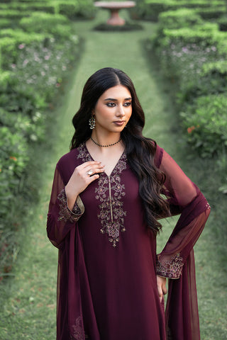 3 Piece Chiffon Embroidered Suit (FL0083)