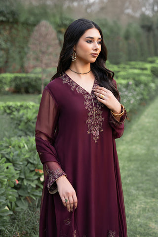 3 Piece Chiffon Embroidered Suit (FL0083)
