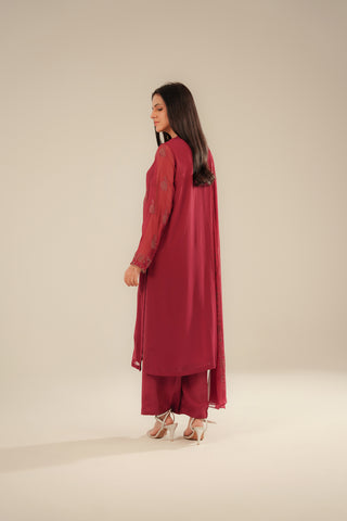 3 Piece Chiffon Embroidered Suit (FL0085)