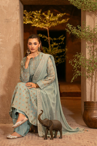 3 Piece Masoori Jacquard Embroidered Suit (FL0089)