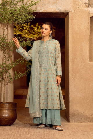 3 Piece Masoori Jacquard Embroidered Suit (FL0089)