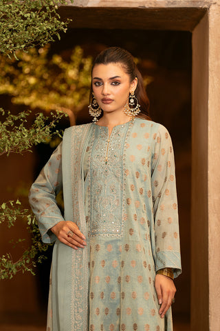 3 Piece Masoori Jacquard Embroidered Suit (FL0089)