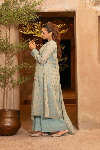3 Piece Masoori Jacquard Embroidered Suit (FL0089)