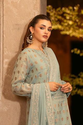 3 Piece Masoori Jacquard Embroidered Suit (FL0089)