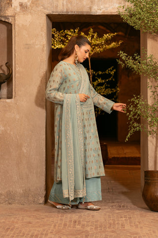 3 Piece Masoori Jacquard Embroidered Suit (FL0089)
