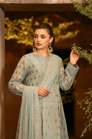 3 Piece Masoori Jacquard Embroidered Suit (FL0089)
