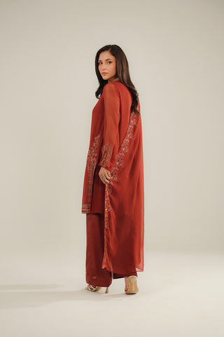 3 Piece Chiffon Embroidered Suit (FL0090)