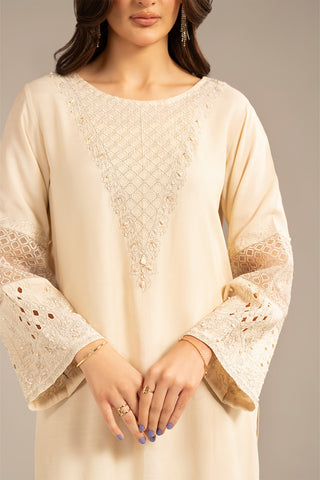 3 Piece Raw Silk Embroidered Suit (FL0093)