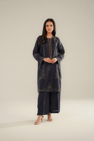 2 Piece Raw Silk Embroidered Suit (FL0096)