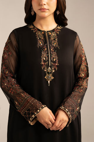 2 Piece Chiffon Embroidered Suit (FL0097)