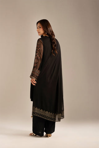 2 Piece Chiffon Embroidered Suit (FL0097)