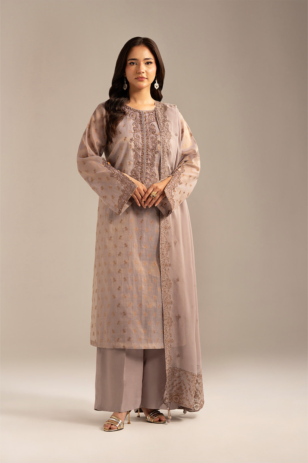 3 Piece Masoori Jacquard Embroidered (FL0098)