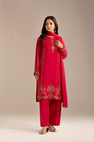 3 Piece Chiffon Embroidered (FL0100)
