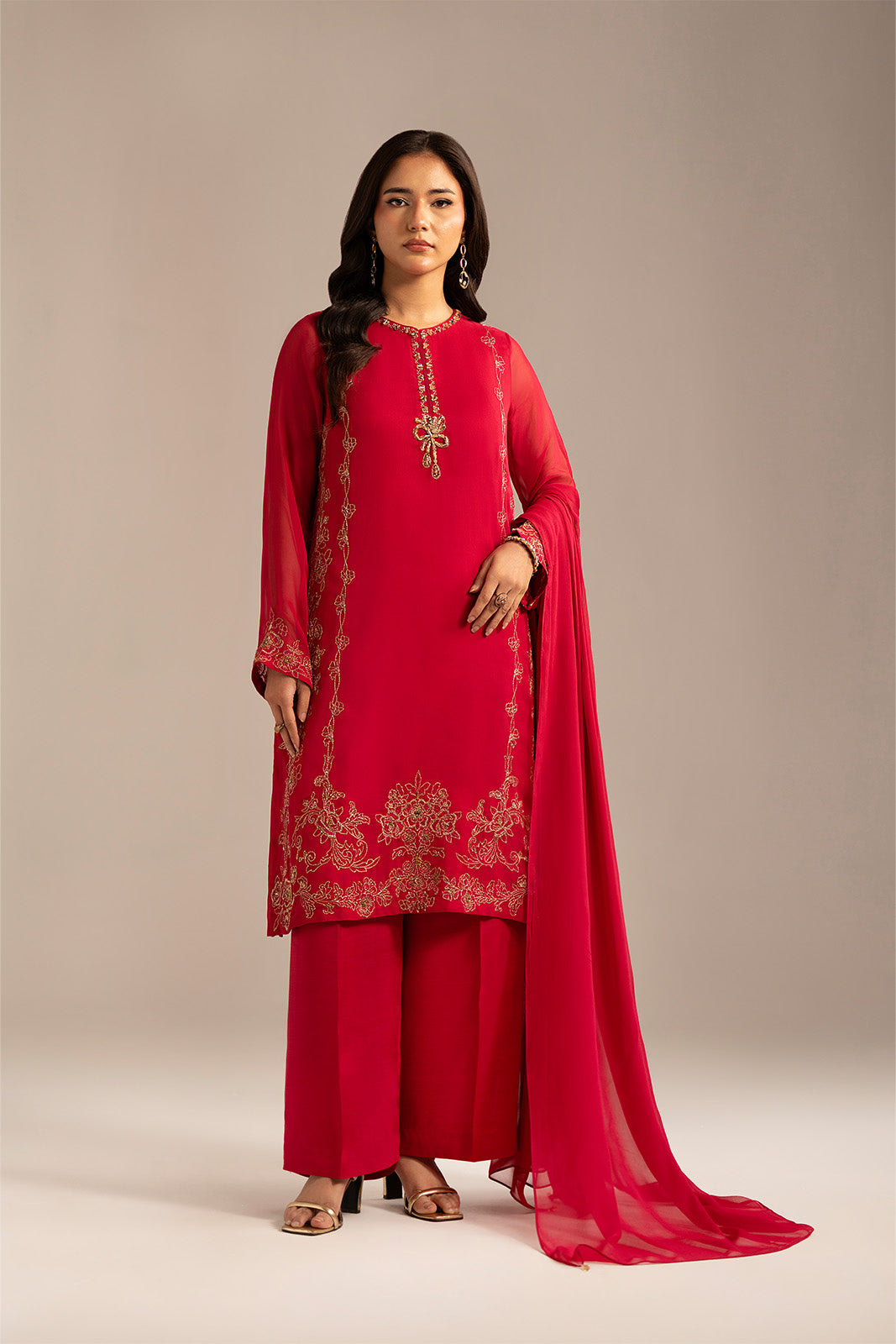 3 Piece Chiffon Embroidered (FL0100)