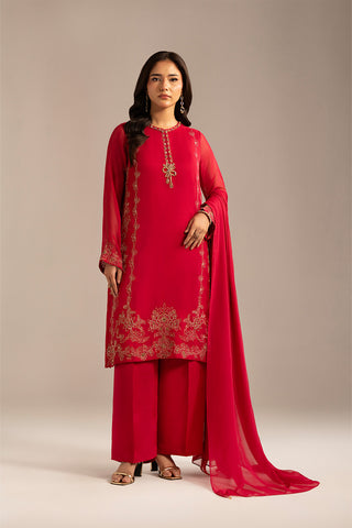 3 Piece Chiffon Embroidered (FL0100)