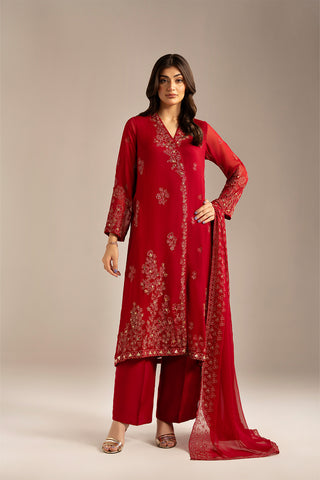 3 Piece Chiffon Embroidered (FL0101)