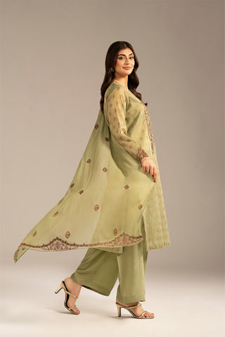 3 Piece Masoori Jacquard Embroidered Suit (FL0102)