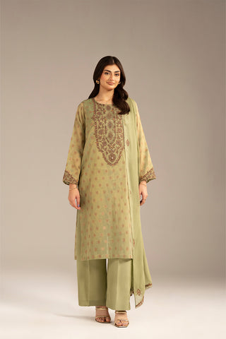 3 Piece Masoori Jacquard Embroidered Suit (FL0102)