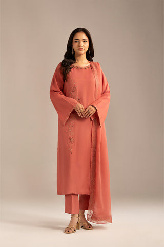 3 Piece Raw Silk Embroidered (FL0103)
