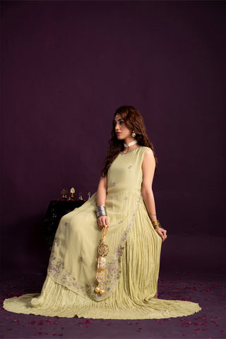 1 Piece Chiffon Embroidered Suit (FL0106)