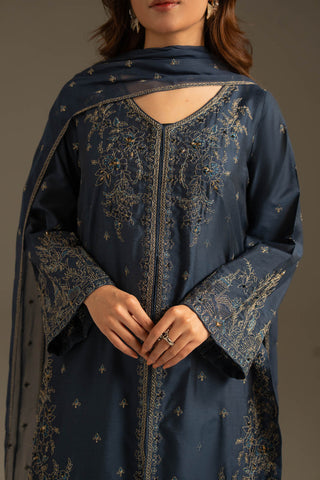 2 Piece Cotton Silk Embroidered Suit (FL0111)