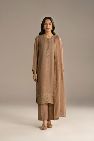 3 Piece Chiffon Embroidered Suit (FL0114)