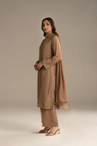 3 Piece Chiffon Embroidered Suit (FL0114)