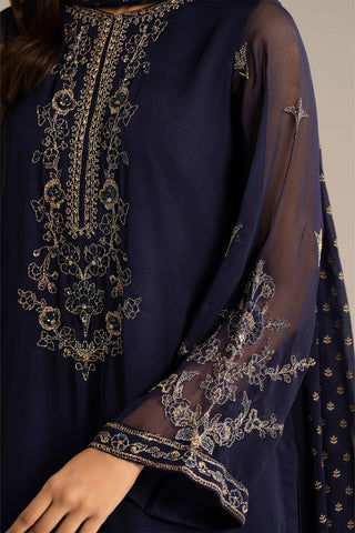 3 Piece Chiffon Embroidered Suit (FL0115)