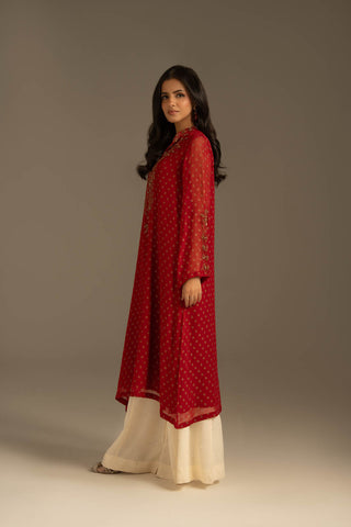 1 Piece Chiffon Embroidered Suit (FL0116)