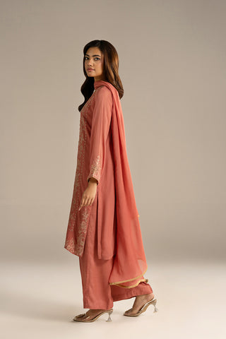 3 Piece Chiffon Embroidered Suit (FL0117)